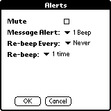 Alert options